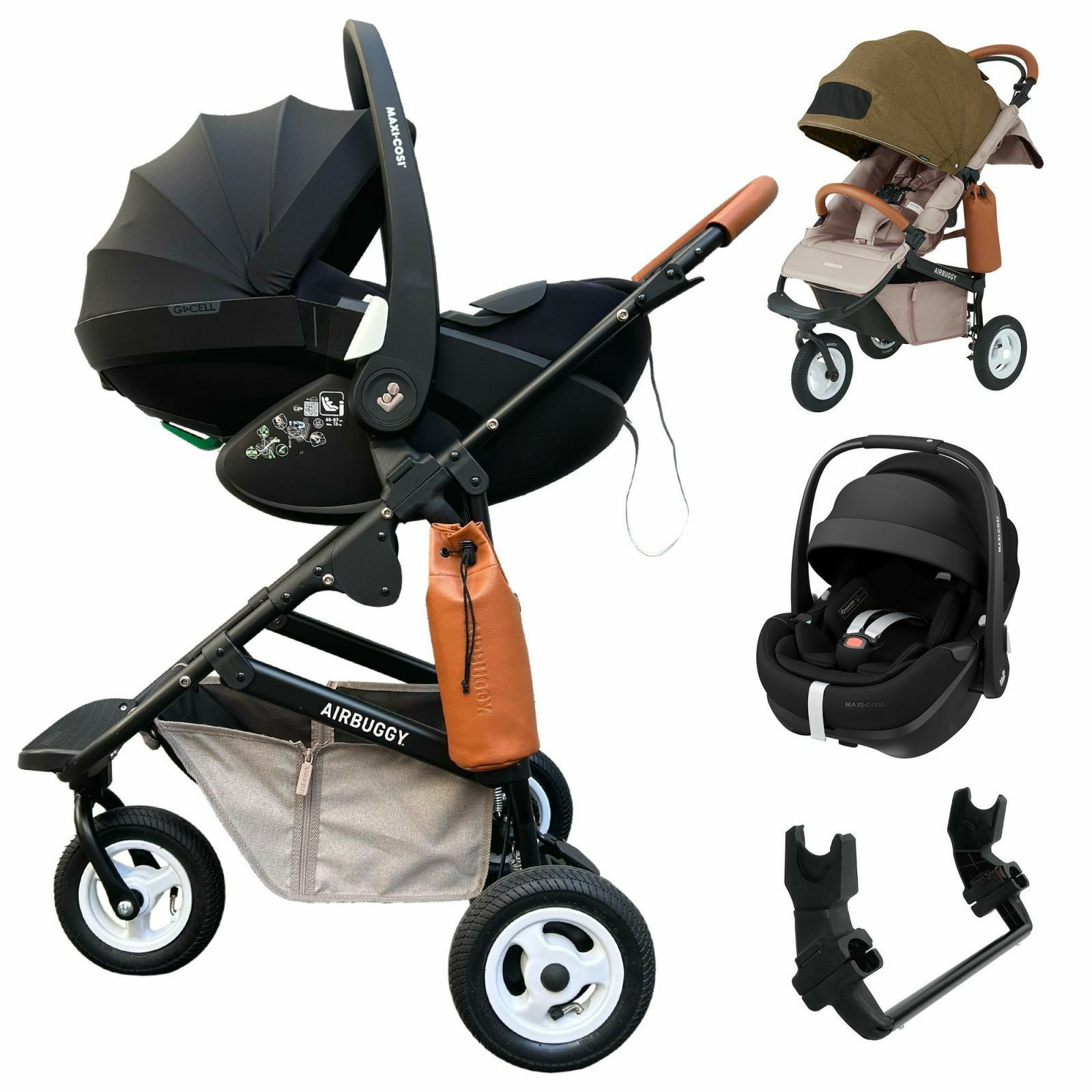 美品 よき AIRBUGGYエアバギーココ ブレーキ＋マキシコシペブル◇新生児～
